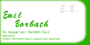 emil borbath business card